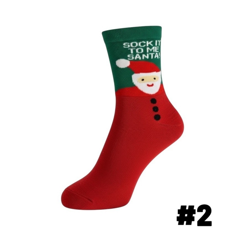 Novelty Christmas Knit Socks 5.5-8.5 US Holiday Santa Claus Unisex Soft Cozy NEW